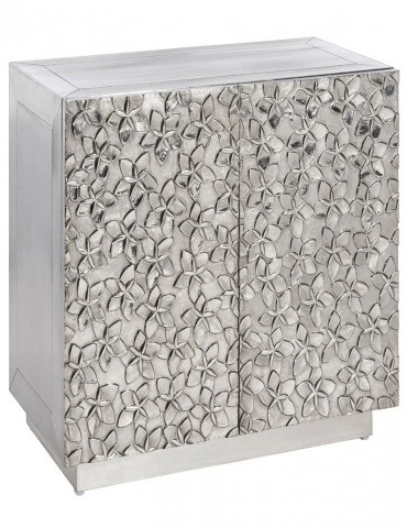 MUEBLE RECIBIDOR PLATA METAL / MADERA 95 X 45 X 80 CM