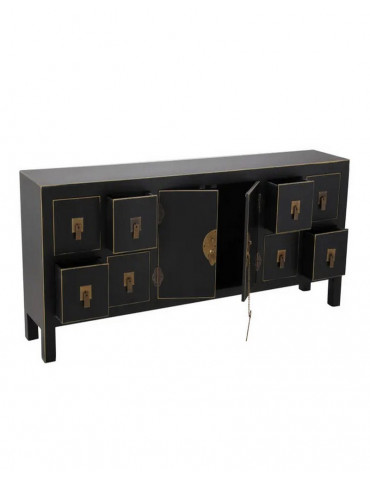 Mueble 8 Cajones Negro-Oro...
